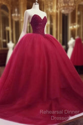 Red Ball Gown Red Wedding Dress Semi Formal Prom Dress
